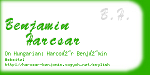 benjamin harcsar business card